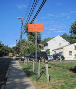 Unauthorized "End Road Work" sign on MY PROPERTY!