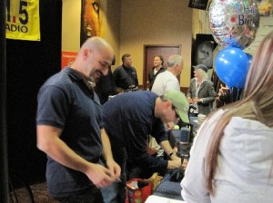 "Jersey Guys" Ray Rossi and Casey Bartholomew greet fans of The Soprano State at the Clearview Middlebrook theater in Ocean Twp.  Bob Ingle and Sandy McClure in the background