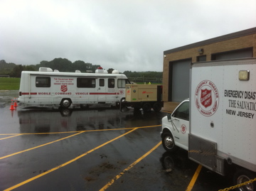 Salvation Army Equipment at Holmdel High School Shelter. Photo credit John Gallagher, a Salvation Army volunteer.