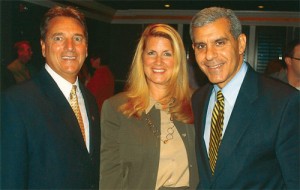 Holmdel Mayor Patrick Impreveduto, Deputy Mayor Serena DiMaso and Senator Joe Kyrillos at a June 2010 fundraiser.  Photo credit: livingmedia.com