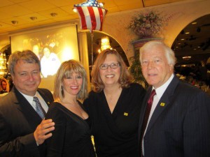 Bayshore Tea Party Group Leaders, Frank Gonzalez, Barbara Gonzalez, Lynn Gordon and Bob Gordon at the Monmouth County Lincoln Day Dinner.  Photo Credit: Rhoda Chodosh