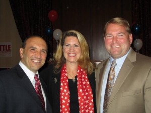 Freeholders Tom Arnone and Serena DiMaso with Sheriff Shaun Golden