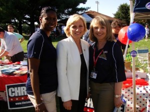 Carol Mazzola, right, with Selika Joshia Gore and Kim Guadagno during their 2009 campaign. facebook photo