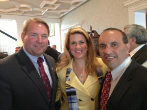 Sheriff Shaun Golden, Freeholders Serena DiMaso and Tom Arnone at Christie fundraiser, facebook photo