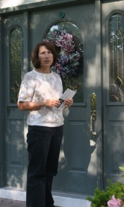 Assemblywoman Amy Handlin canvassing for votes in Middletown