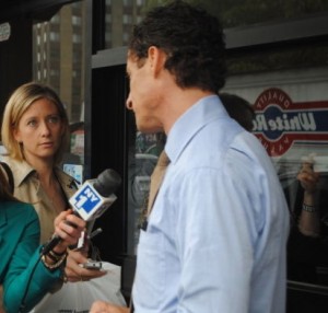 Pott-Mouthed Barbara Morgan, left. Anthony Weiner's better side, right