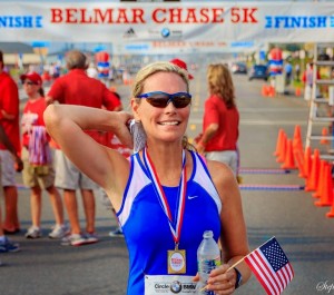 Spring Lake Mayor Jennifer Naughton at the completion of the 2012 Belmar 5K, Photo by Stephen Lacko via facebook. StephenLacko.com