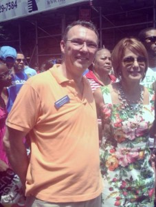 Assembly candidate Ed Zipprich and Senator Barbara Buono and NY's Gay Pride Parade, 6/30/13 facebook photo