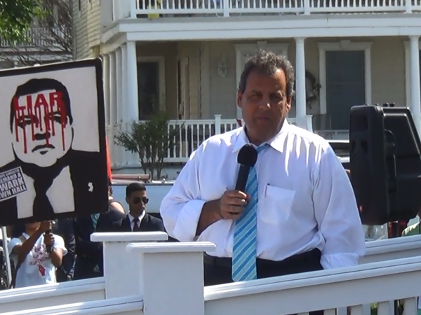 Govenor Chris Christie at his Belmar Town Hall on July 31