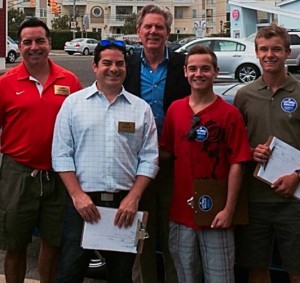 Democratic Freeholder Candidates Larry Luttrell and Joe Grillo with Congressman Frank Pallone and campaign volunteers