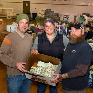 Belmar Borough Administrtor Colleen Connelly posing with cash donations. Photo provided by Councilman Jim Bean