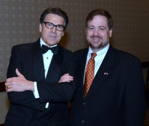 Texas Gov Rich Perry and Dwayne Horner. Oct 2014 via facebook