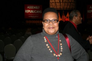 Kim Taylor, Vice Chair of Equalty NJ, at the GOP gathering in Atlantic City Feb 3, 2015