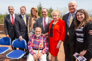 Senator Joseph Kyrillos, Sheriff Shaun Golden, Freeholders Serena DeMaso, Director Tom Arnone, Lillian Burry and John Curley and Highlands Business Partnership President Carla Braswell spent some time at the Twin Lights chatting with World War II and Korean War veteran Dick Seuffert of Middletown.