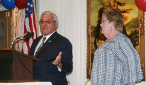 Former Mayor Fred Rast, a Republican, and Regina Keelen, Atlantic Highlands Democrat Chair, announce their support of Lou Fligor and Jake Hoffman for reelection