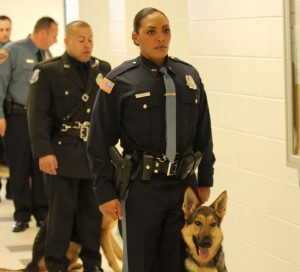 Officer Donna Gonzalez and K-9 Saber