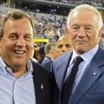 Why was Chris Christie sitting with Dallas Cowboys owner Jerry Jones at the Eagles game?