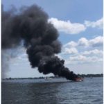 10 passengers rescued after boat catches fire