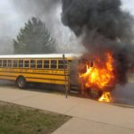 School Bus Fire At Middletown High School North