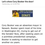 Does Bloomberg want to show Booker the door?