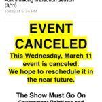 Monmouth University Polling Institute Cancels “Show Must Go On” Seminar